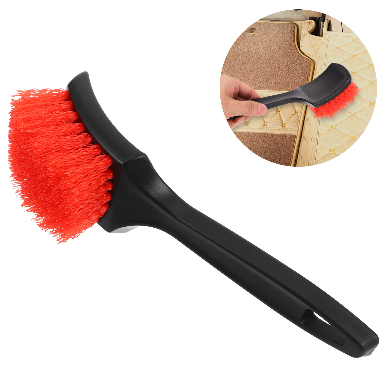 Dirt Brush Interior - プロ仕様のカーディテーリング用ブラシ。多機能で、車内、家庭、オフィス、椅子など、さまざまな場所のカーペットや汚れを徹底的に落とします。
