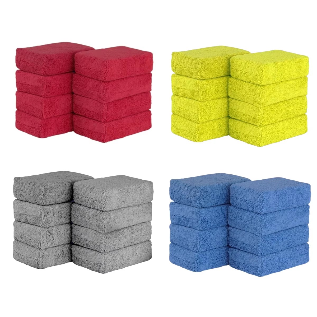 Wax Applicator Pad - 8個入りマイクロファイバー製カーワックスアプリケーターパッド、ソフトな自動車ディテイリングワックススポンジ、長方形フォーム、カーペイントケア研磨パッド、自動車クリーニング用