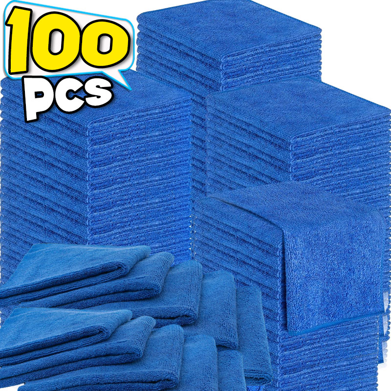 Microfiber Towel Detailing - 1/100 個マイクロファイバータオル洗車乾燥布タオル家庭用クリーニングクロス自動車ディテール研磨布ホームクリーンツール