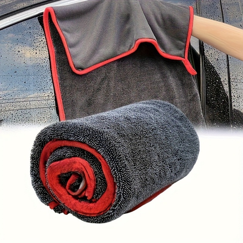 Microfiber Towel Detailing - 超吸水性カータオル 400GSM マイクロファイバー製乾燥タオル - 超吸水性、厚手、ねじりリングデザイン