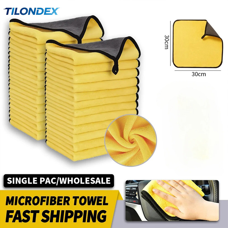 Microfiber Towel Detailing - TILONDEX マイクロファイバー洗車タオル 30*30CM/30*60cm 両面使える車用クリーニング乾燥クロス 車の手入れやキッチンでの使用に最適